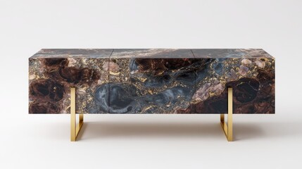 Fototapeta premium Modern console table with marbled design