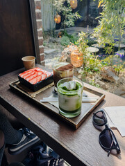 Matcha and cake in Seoul