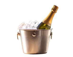 hilled Champagne Bottle in Ice Bucket - Perfect for Celebrations, Parties, and Spe