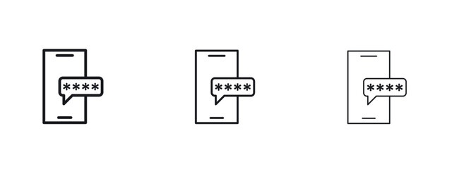 Otp sms password icon vector design template simple and clean