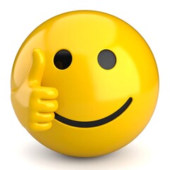 Happy emoticon with thumbs up