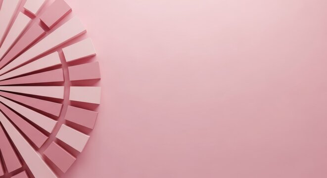 Abstract geometrical display in pastel pink shades, providing a soft and gentle visual appeal with