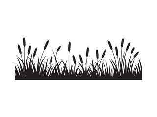 Silhouette grass vector isolated on white background