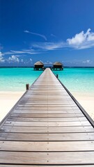 Obraz premium Tropical beach pier, turquoise water
