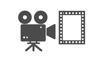 Vintage film camera and frame icon