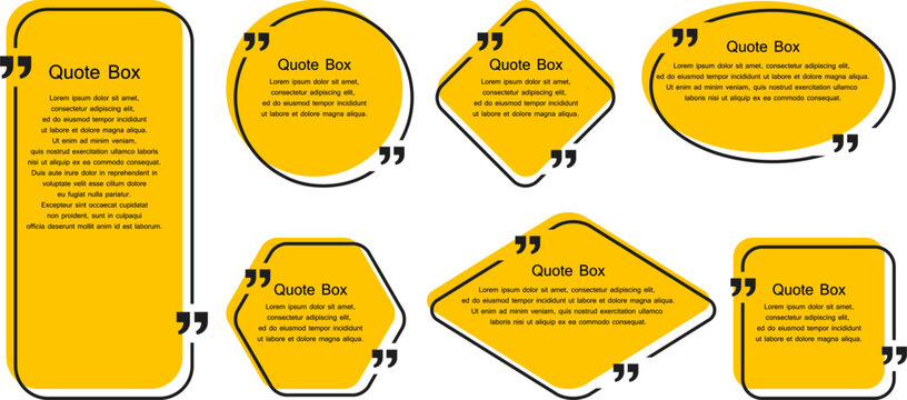 Set of empty speech and quote bubbles