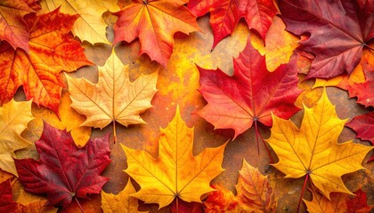 Fototapeta premium Vibrant autumn leaves nature scene leaf collection outdoor environment close-up view seasonal beauty