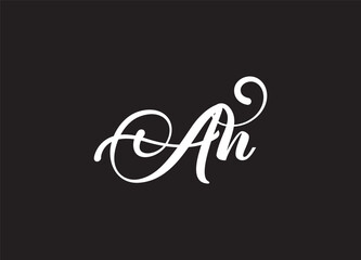 AH logo design vector template, initial mv letter logo design