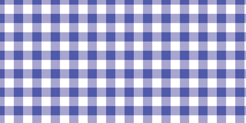 Seamless pattern with blue gingham motif on a white background for your design