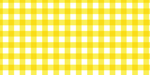 Seamless pattern with yellow gingham motif on a white background for your design