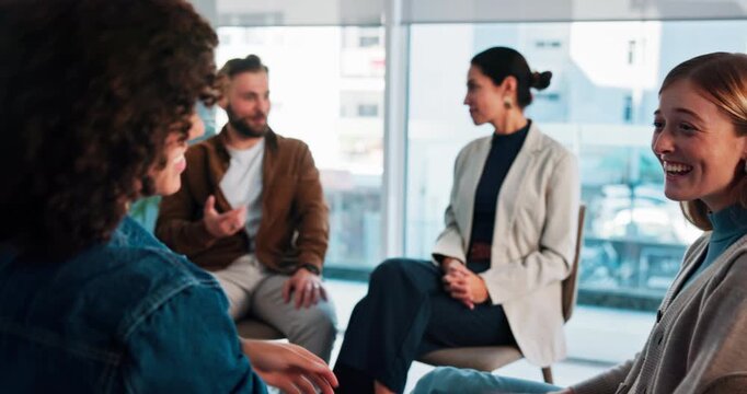 Counseling, group and people hug in circle for emotional support, help and comfort in session. Psychology, mental health and men with women embrace for therapy, awareness workshop and trauma recovery