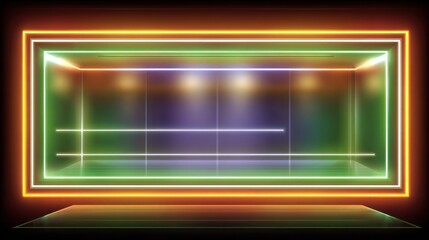 Obraz premium Neon-lit display case