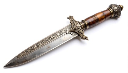 Ornate dagger on white background (2)