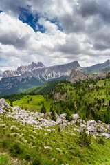 Breathtaking Summer Day in the Dolomites – Stunning View of Cinque Torri, Italy’s Wild Mountain Landscape