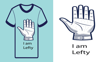 Adobe Illustrator Artwork of left handers logo t shirt and mock up design