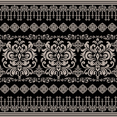 Elegant floral pattern, black and beige design