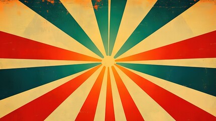 Vintage - style Radiating Striped Background with Distressed Texture 