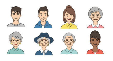 Diverse group of people of various ages and ethnicities posed in studio portrait style