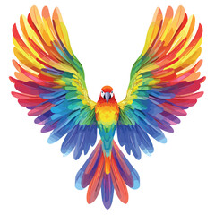 Obraz premium Vibrant Parrot Wings Rainbow Isolated Image
