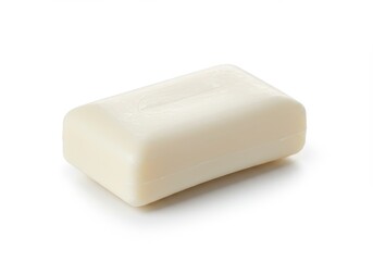 Soap bar isolated on white background clean hygiene product natural yellow block