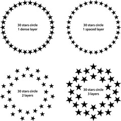 Circle of 30 Stars Ring Pattern Formation Illustration