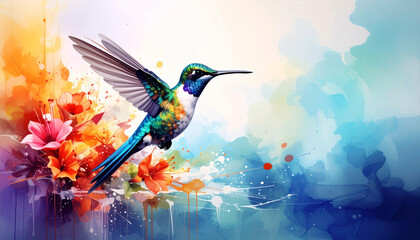 Obraz premium Beautiful and colorful watercolor splash painting of a 