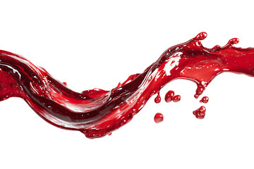 Splash of red liquid on black background