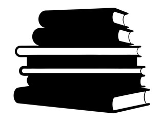 Book stack silhouette,library vector illustration, book vector silhouette illustration