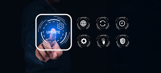 A person interacting with a digital interface, focusing on an 