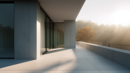 modern building and open space of platform ground floor