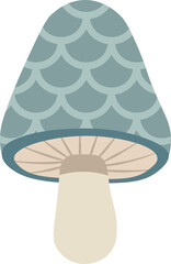 Vector element: Illustration of a Scaly Blue Mushroom