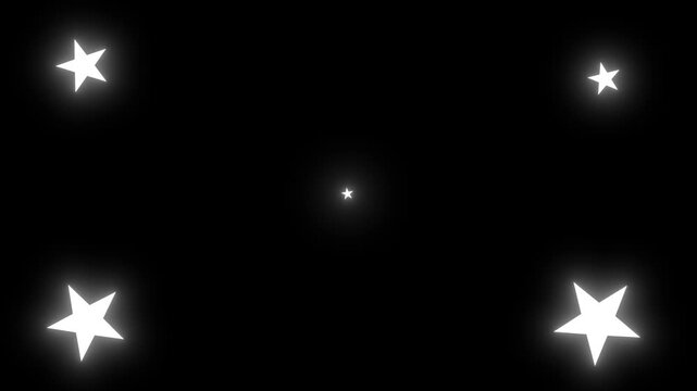  Twinkling star and 2d Flash star glowing, twinkling stars animation, white cartoon, glowing star light effect doodle style, blinking bokeh light effect on green screen. 4K background
