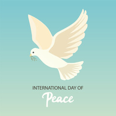 Peace international day dove, vector art illustration.