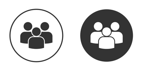 people icon in black solid flat silhouette designs