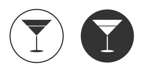 Martini glass icon in black solid flat silhouette designs