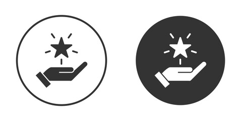 Loyalty program icon in black solid flat silhouette designs