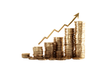 Financial growth, investment success, wealth increase concept.