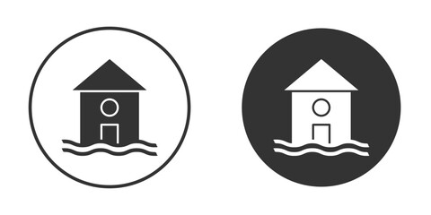 Flood icon in black solid flat silhouette designs