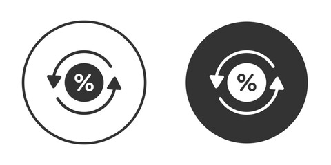 Exchange rate icon in black solid flat silhouette designs