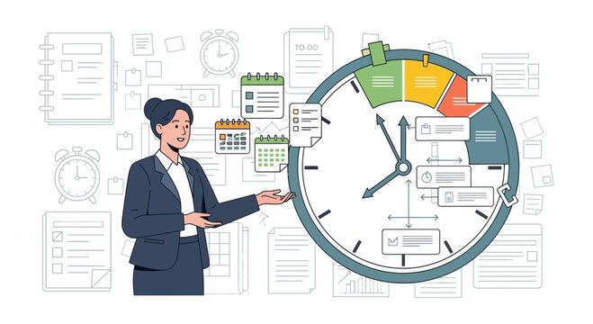 Businesswoman Demonstrating Effective Time Management And Project Workflow