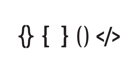 Collection of programming and mathematical symbols in a clean silhouette