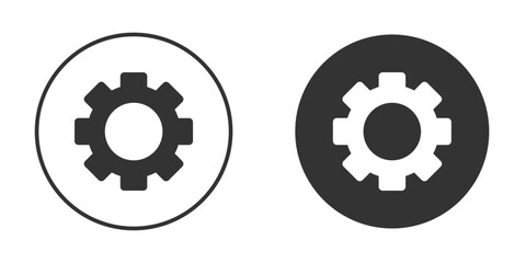 Cogwheel icon in black solid flat silhouette designs