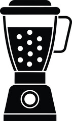 Blender with fruit ingredients flat design silhouette 