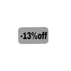 -13% off sale icon isolated on white background 