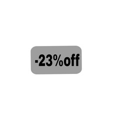 -23% off sale icon isolated on white background 