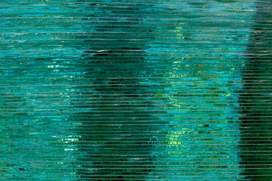 Glass Stacking Side View concept. Glass Factory produces a variety of transparent glass thicknesses. Beautiful typography background. Copy space.