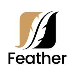 Logo design with feather and company name, for a writer or publishers