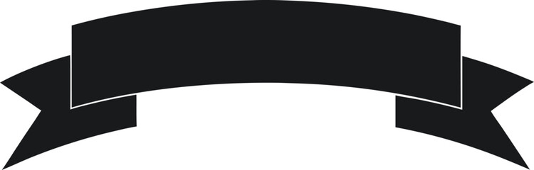 A minimalist black banner with a curved shape. Suitable for design templates, posters, banners, and other purposes