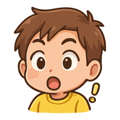 Chibi sticker with expression of surprise vector design