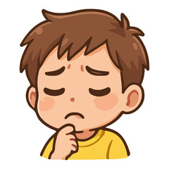 Chibi sticker with expression of sulking vector design